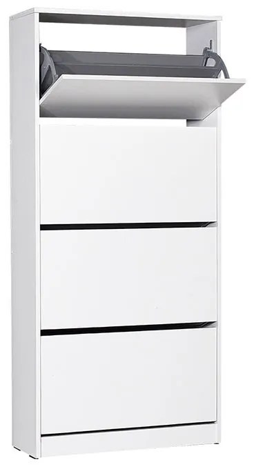 Megapap Παπουτσοθήκη Μελαμίνης Flat Duo 24 Ζευγών Λευκό