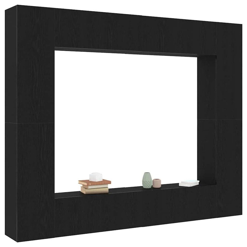vidaXL Ντουλάπι TV 8 pcs Μαύρο 221 x 30 x 180 εκ. Επεξεργασμένο ξύλο