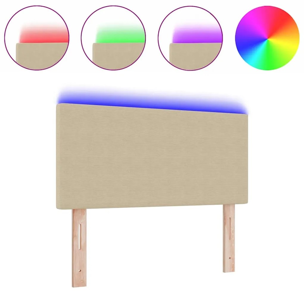 vidaXL LED κεφαλάρι με φώτα λωρίδας LED Γκρι Πράσινο 80 cm ύφασμα