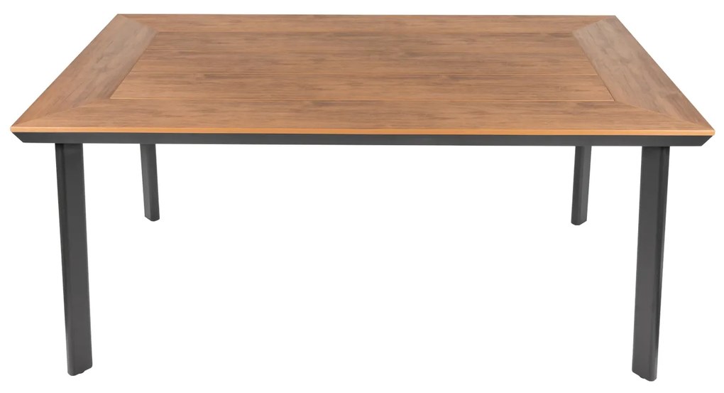 Τραπέζι Κήπου ArteLibre EPUPA Μαύρο/Καρυδί Αλουμίνιο/Ξύλο 160x90x73cm