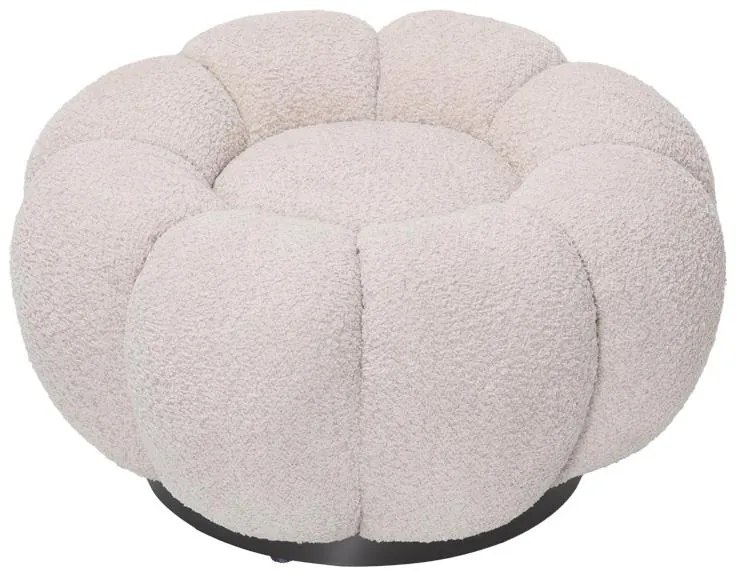 Σκαμπό Nester μπουκλέ ύφασμα σε μπεζ απόχρωση Φ60x31εκ 61x61x32.5 εκ.