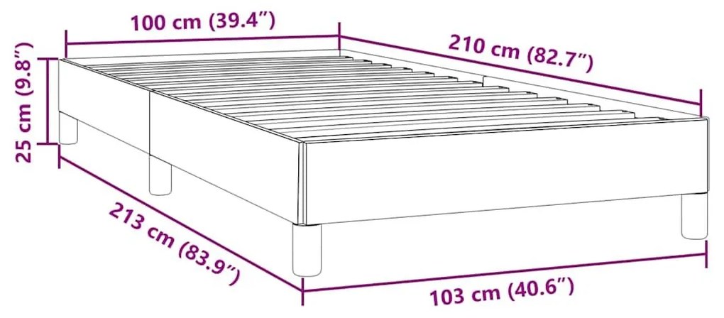 Πλαίσιο Κρεβατιού χωρίς στρώμα Ροζ 100x210 εκ. Βελούδινο - Ροζ