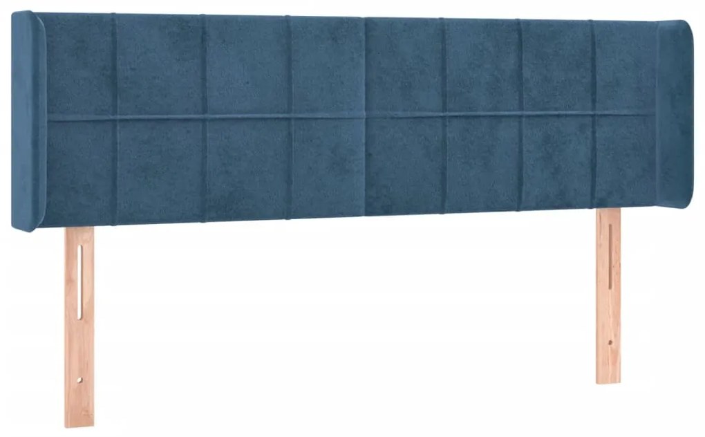 Κεφαλάρι με Πτερύγια Σκούρο Μπλε 147x16x78/88 εκ. Βελούδινο 3118820