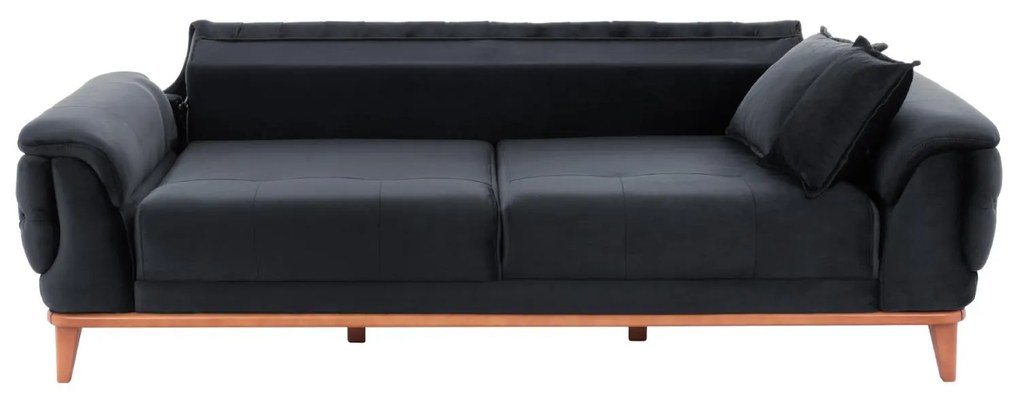 Καναπές - Κρεβάτι Bennington 3θέσιος Μαύρο 240x95x80 εκ. 240x95x80 εκ.