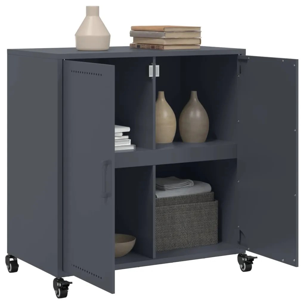 vidaXL Μπουφές Ανθρακί 68x39x72 εκ. από Ατσάλι