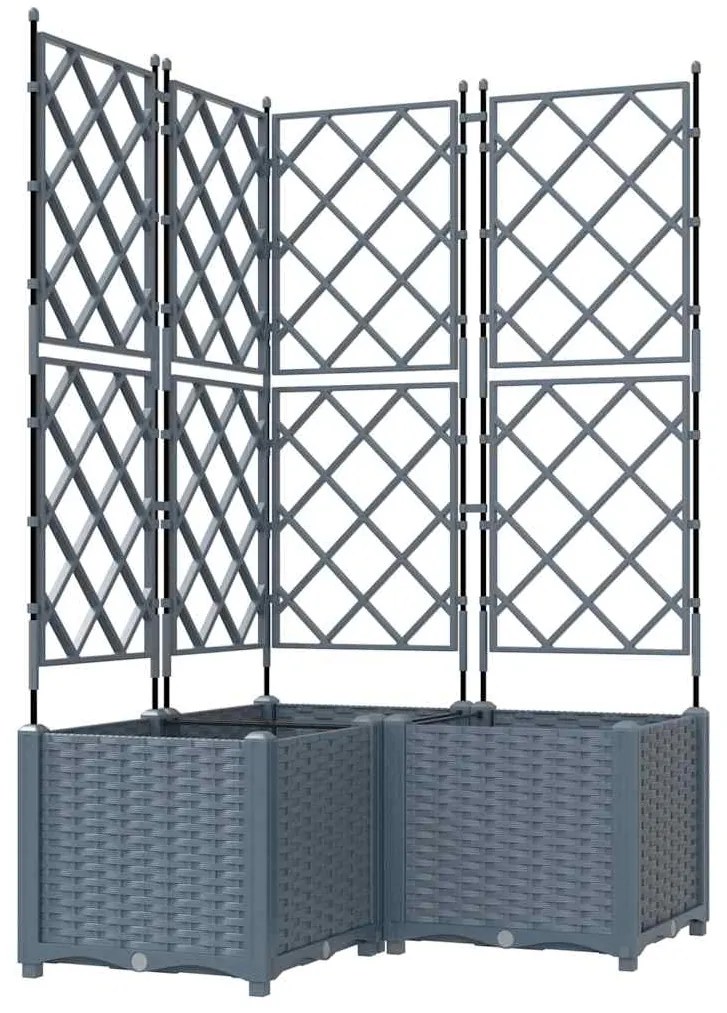 vidaXL Κηποτινάκι με Τρέλα 3 pcs Ανοιχτό γκρι 80 x 80 x 143 εκ. PP