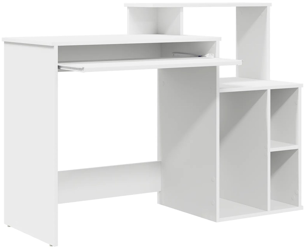 vidaXL Γραφείο με Αποθήκευση Λευκό 120.5x44x88.5 εκ Επενδυμένο Ξύλο