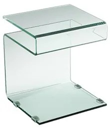 Τραπεζάκι Βοηθητικό GLASSER Bent Glass - Γυαλί Clear 42x38x48cm