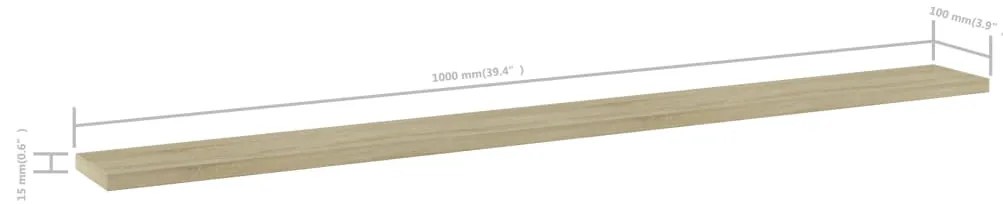 vidaXL Ράφια Βιβλιοθήκης 4 τεμ. Sonoma Δρυς 100x10x1,5 εκ. Μοριοσανίδα