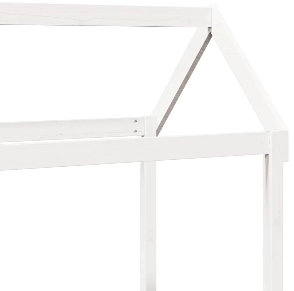 vidaXL Οροφή Κρεβατιού Παιδική Λευκό 118x70x176,5εκ. Μασίφ Ξύλο Πεύκου