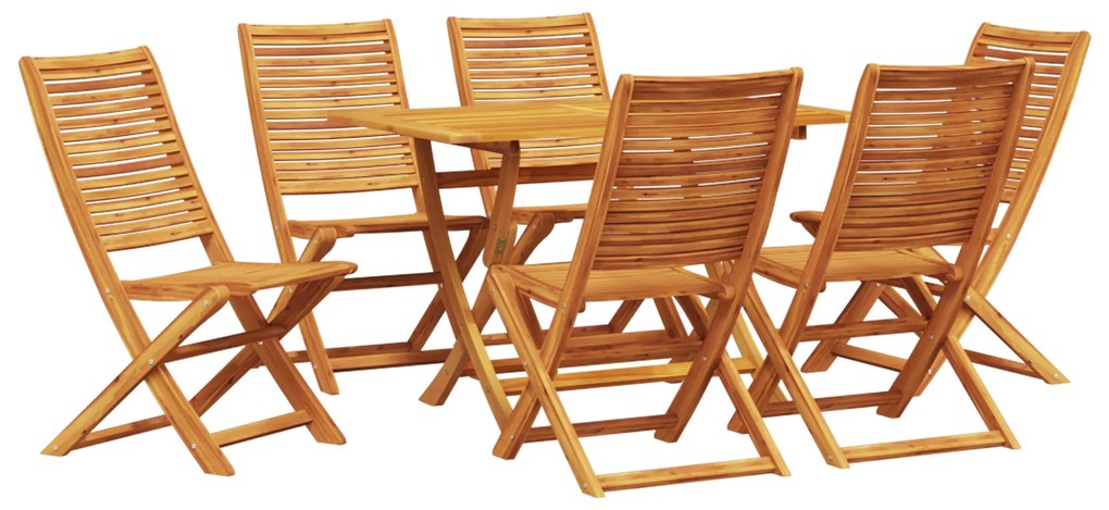 vidaXL Σετ Δείπνου Κήπου 7 pcs Φυσικό ξύλο Μεσαίο Ξύλο Ακακίας