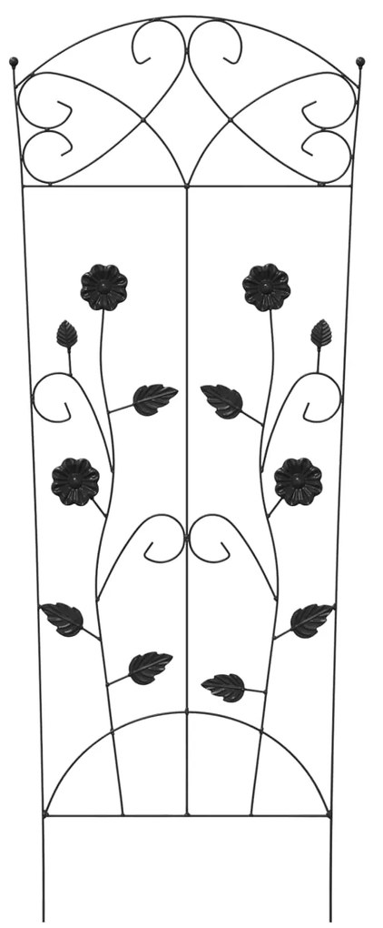 vidaXL Φράχτης Κήπου 3 pcs Μαύρο 112 x 40 εκ Ατσάλι