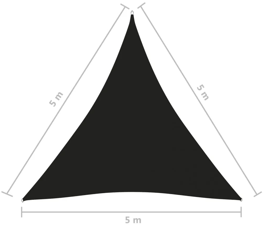 vidaXL Πανί Σκίασης Τρίγωνο Μαύρο 5 x 5 x 5 μ. από Ύφασμα Oxford