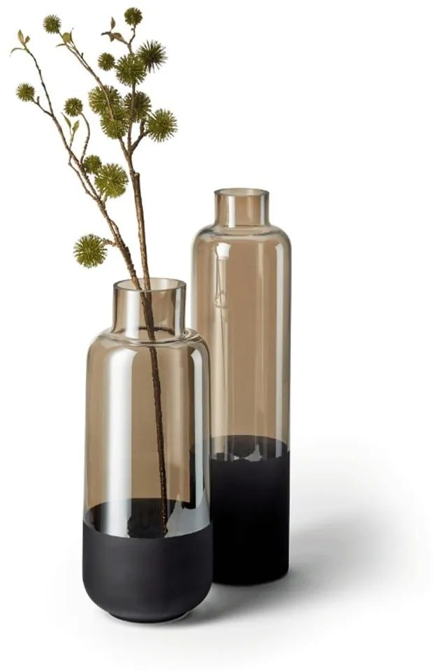 Βάζο Linus S 230002 15x38cm Black-Smoke Philippi Glass