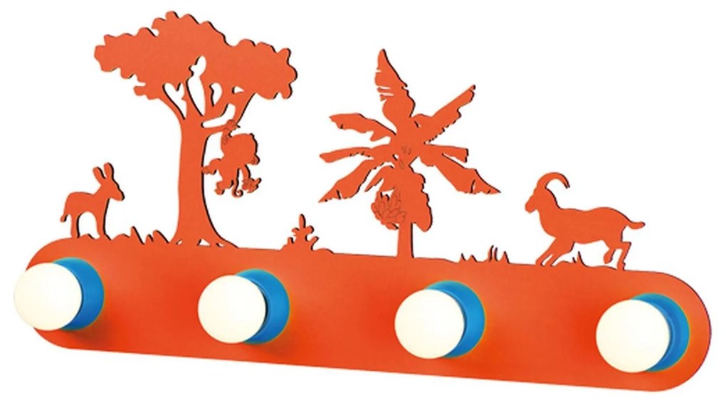 Παιδικό Φωτιστικό Τοίχου ZN170114WO Orange &amp; Blue Metal, Plastic
