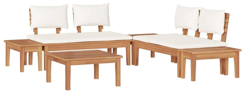 Σετ Καναπέ Κήπου 3 pcs Καφέ και Κρέμα