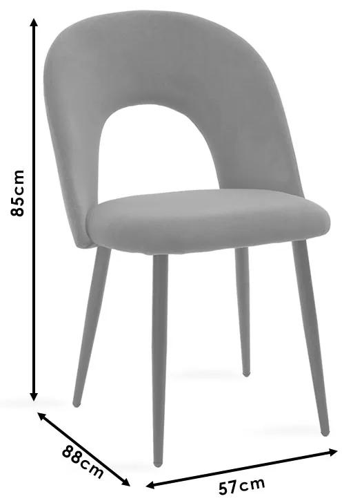 Καρέκλα Jonah pakoworld βελούδο ανθρακί-μαύρο πόδι - Βελούδο - 101-000001