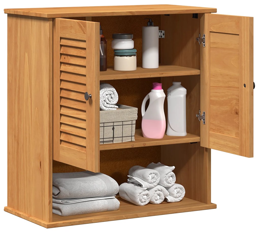 vidaXL Κρεμαστό Ντουλάπι Μπάνιου Μέλι καφέ 67.5 x 34 x 71.5 εκ