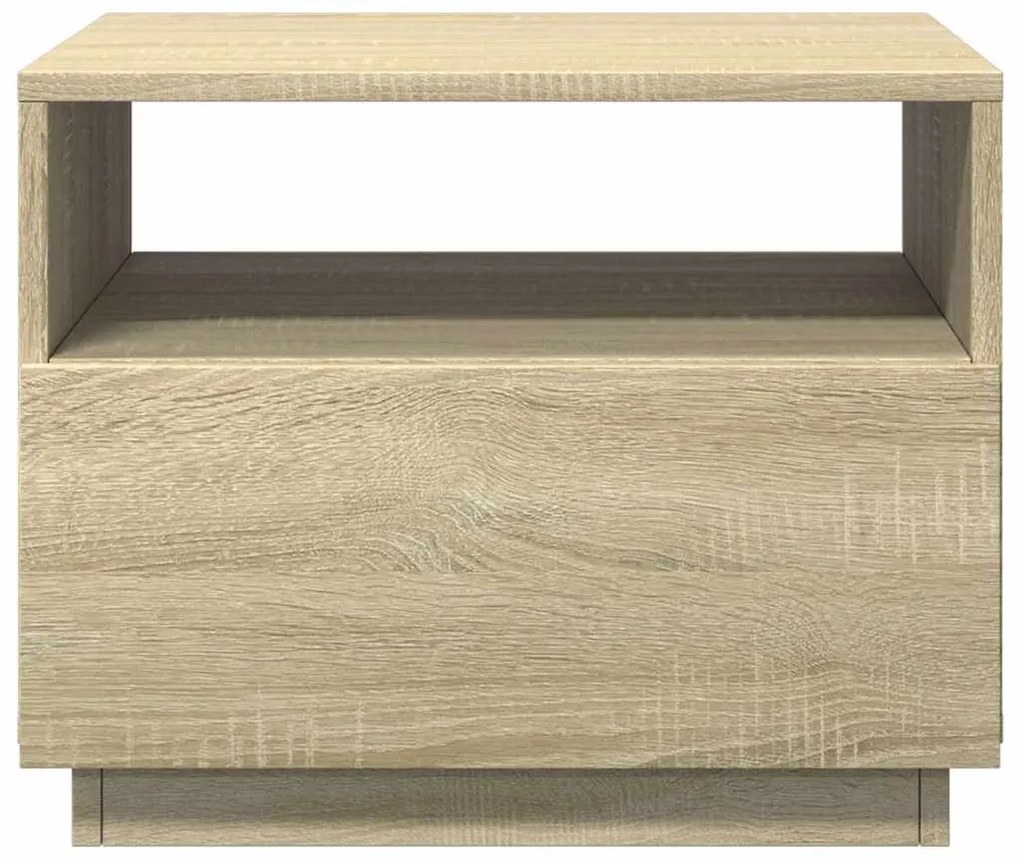 vidaXL Τραπεζάκι Σαλονιού με Φώτα LED Sonoma Δρυς 50x49x40 εκ.