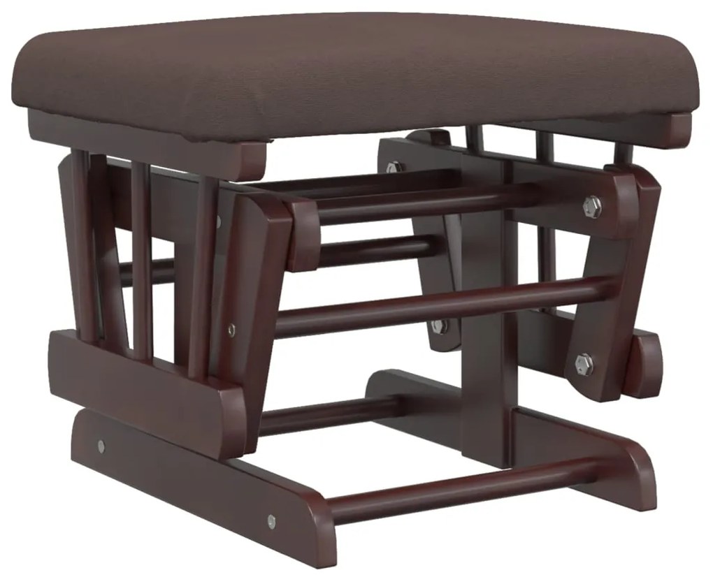 vidaXL Πολυθρόνα Κουνιστή Καφέ Υφασμάτινη με Σκαμπό