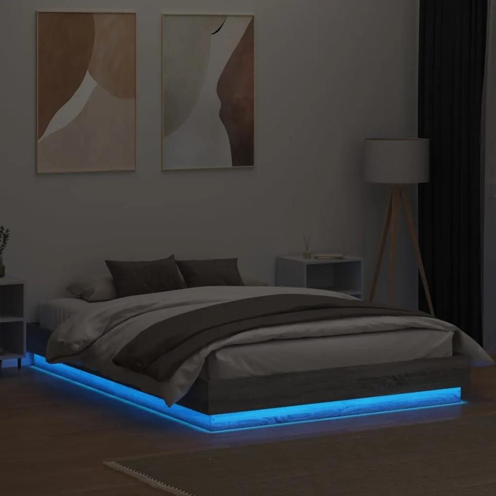 Πλαίσιο Κρεβατιού με LED Γκρι sonoma 120 x 200 εκ. - Γκρι
