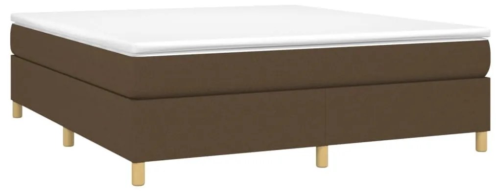 Κρεβάτι Boxspring με Στρώμα Σκούρο Καφέ 160x200 εκ Υφασμάτινο - Καφέ