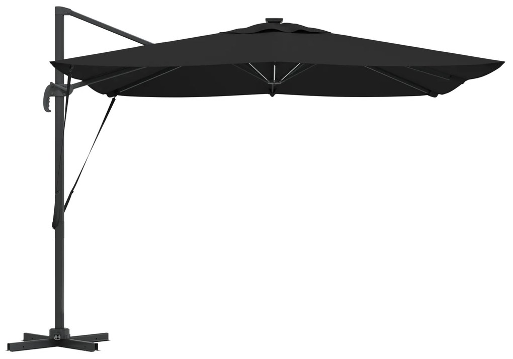 vidaXL Κάθισμα Ρομά με LED - Μαύρο, 286 x 285 x 270 cm, Από Αλουμίνιο