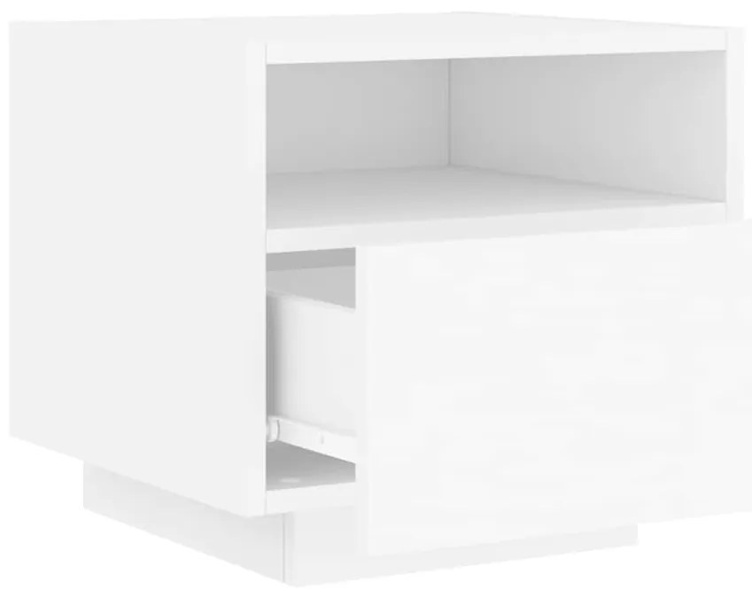 vidaXL Κομοδίνο με Φώτα LED Λευκό 40 x 39 x 37 εκ.