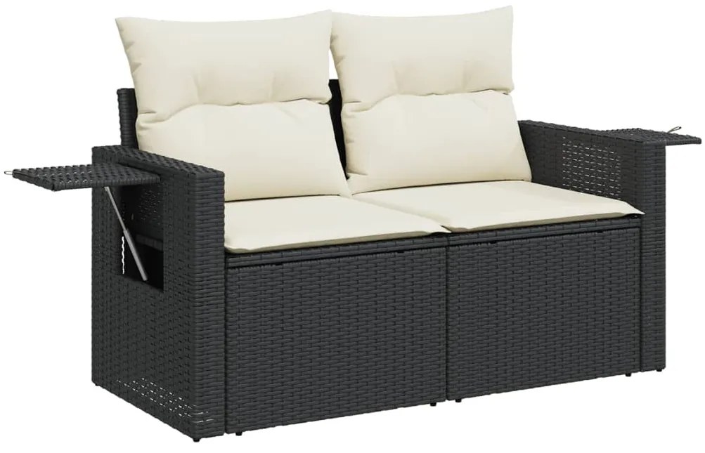 vidaXL Σαλόνι Κήπου 12 Τεμαχίων Μαύρο Συνθετικό Ρατάν με Μαξιλάρια