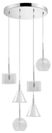 Κρεμαστό Φωτιστικό Ροζέτα 6xG9 Γυαλί Luma Lighting-114-01047-13-clear-Διάφανο 114-01047-13-clear