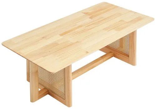 VEVOR Rattan Coffee Table Rectangle Rattan Coffee Table 1-Tier for Living Room