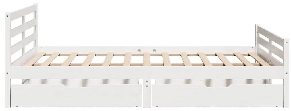 vidaXL Σκελετός Κρεβ. Χωρίς Στρώμα Λευκό 150x200 εκ Μασίφ Πεύκο