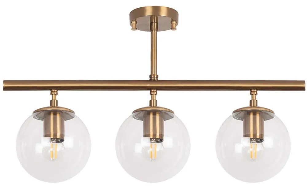 Φωτιστικό Οροφής - Ράγα Atmaca 942FLG1109 60x15x40cm 3xE14 15W Gold-Clear Opviq
