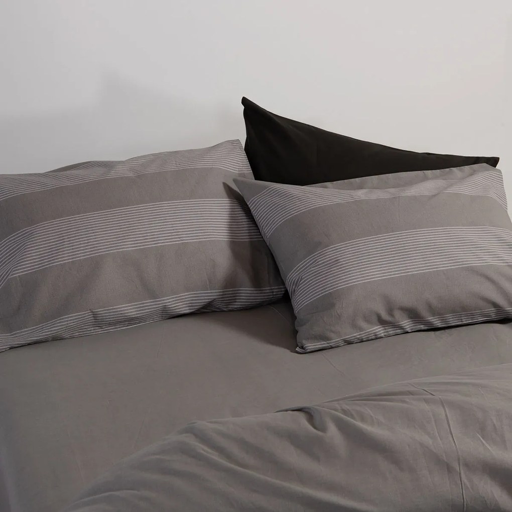 Μαξιλαροθήκη (52x72) Nef-Nef Homeware Casual Stripe D.Grey