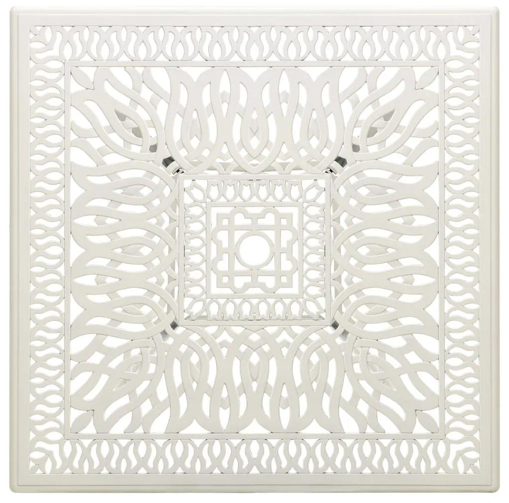 Τραπέζι Κήπου Λευκό 90 x 90 x 73 εκ. από Χυτό Αλουμίνιο - Λευκό