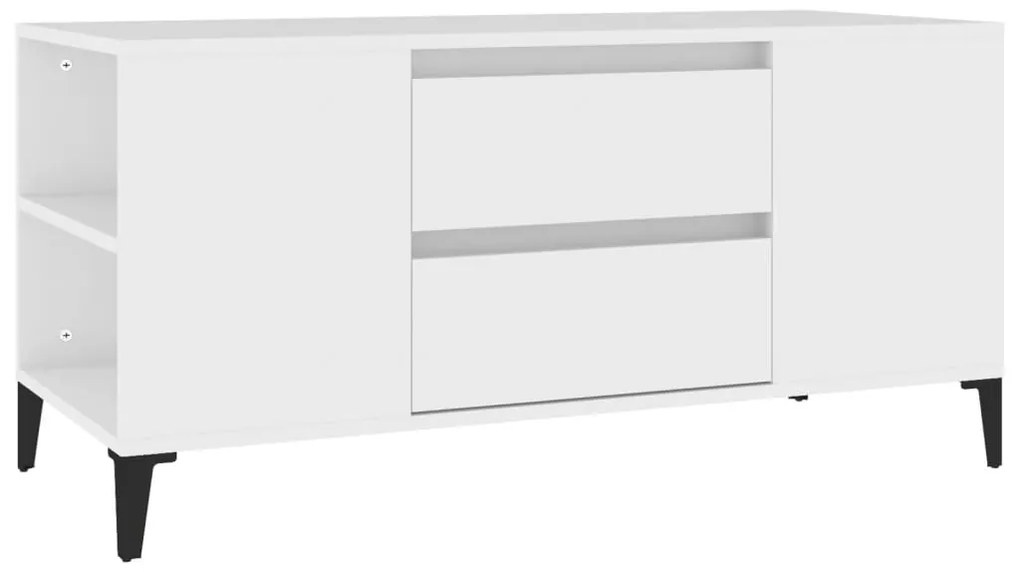 vidaXL Έπιπλο Τηλεόρασης Λευκό 102 x 44,5 x 50 εκ. Επεξεργασμένο Ξύλο