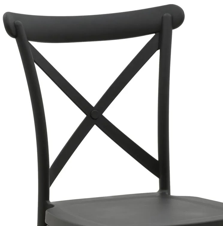 Καρέκλα Crossie pp σε ανθρακί απόχρωση 38x46.5x82εκ 38x46.5x82 εκ.