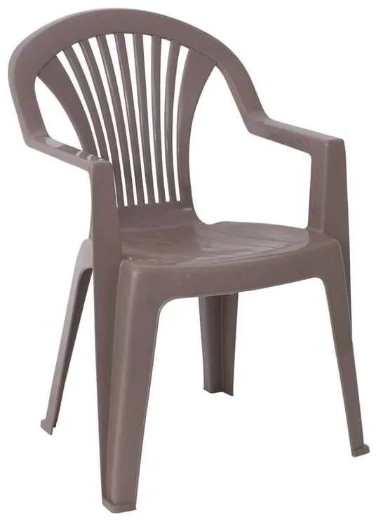 Πολυθρόνα Στοιβαζόμενη LIDO Πλαστική  Μπεζ Tortora 58x57x81cm