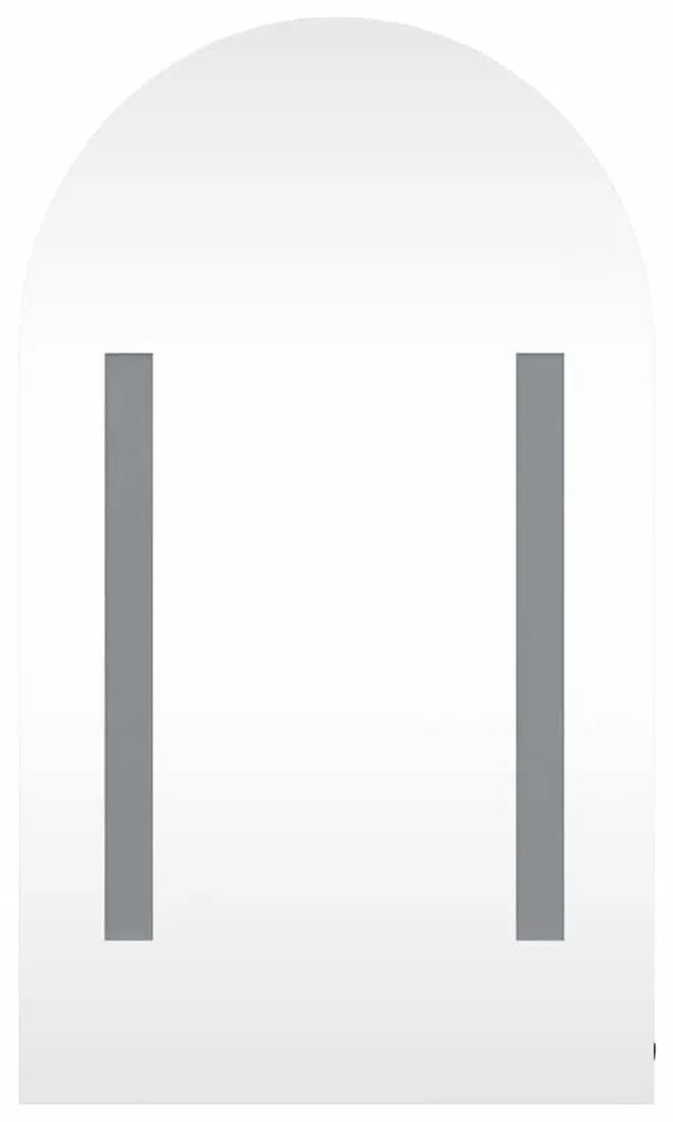 vidaXL Καθρέφτης Μπάνιου με Ντουλάπι &amp; LED Αψίδα Μαύρο 42x13x70 εκ.