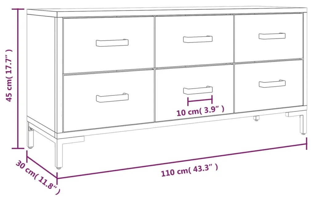 Ντουλάπι Αποθήκευσης Καφέ 110x30x45 εκ. από Μασίφ Ξύλο Πεύκου - Καφέ