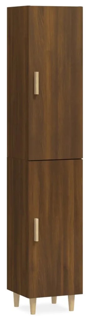 vidaXL Ντουλάπι Καφέ Δρυς 34,5 x 34 x 180 εκ. από Επεξεργασμένο Ξύλο
