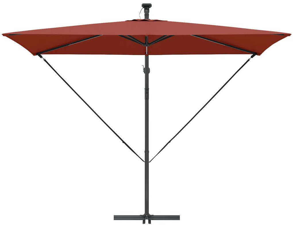 vidaXL Ομπρέλα Cantilever Banana Τερακότα 294 x 200 x 254 εκ.