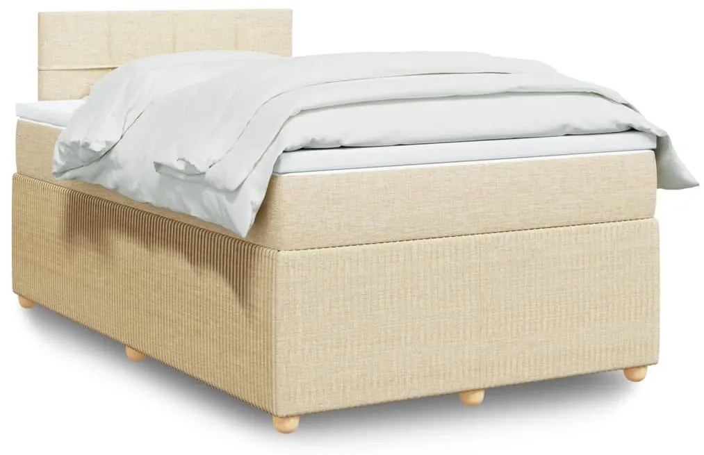 ΚΡΕΒΑΤΙ BOXSPRING ΜΕ ΣΤΡΩΜΑ ΚΡΕΜ 120X200 ΕΚ. ΥΦΑΣΜΑΤΙΝΟ 3289728