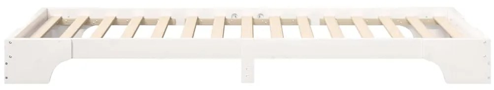 vidaXL Κρεβάτι δαπέδου με αποθήκευση Λευκό 80 x 220 cm ξύλο