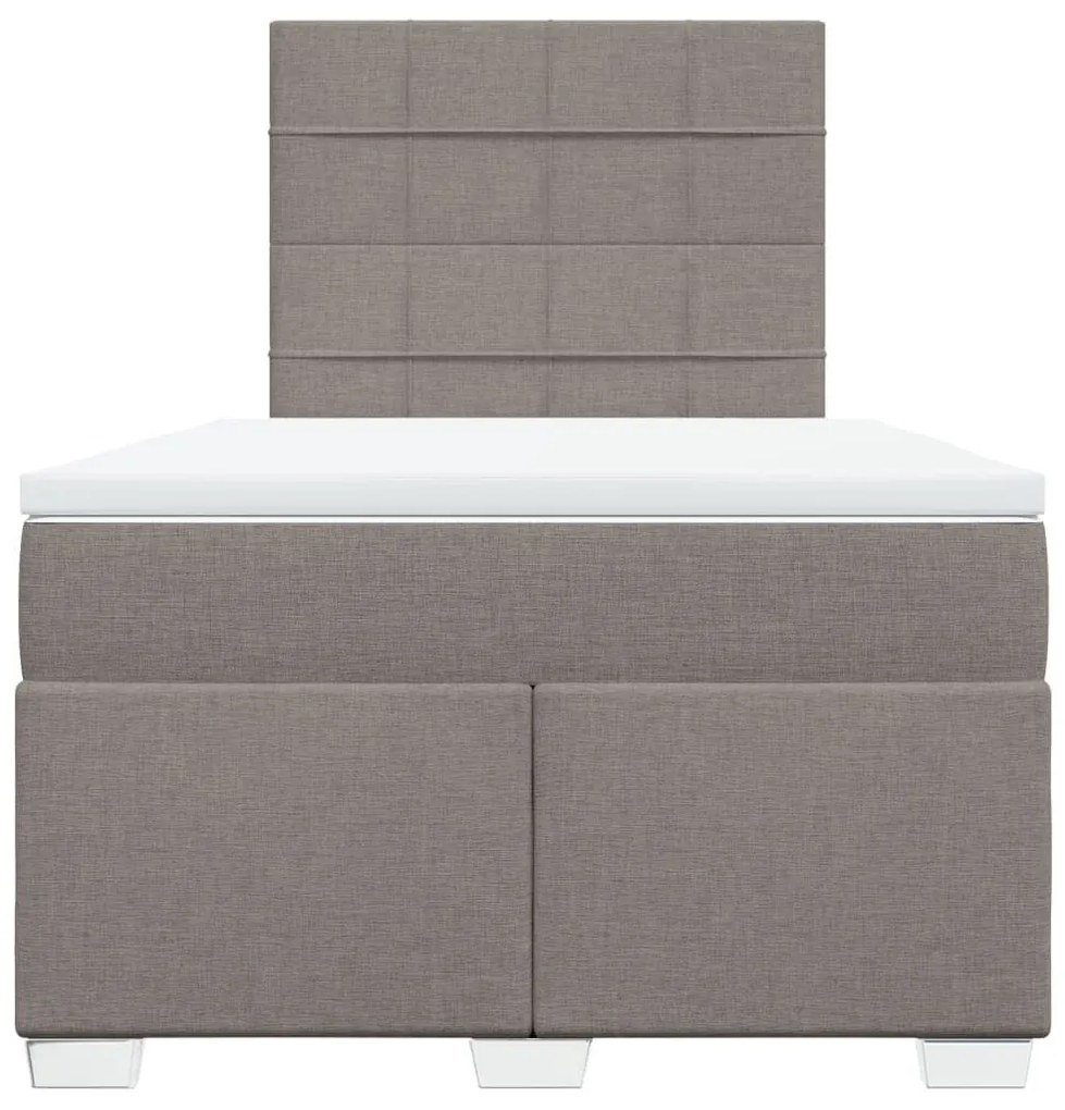 Κρεβάτι Boxspring με Στρώμα Taupe 120x190 εκ. Υφασμάτινο - Μπεζ-Γκρι