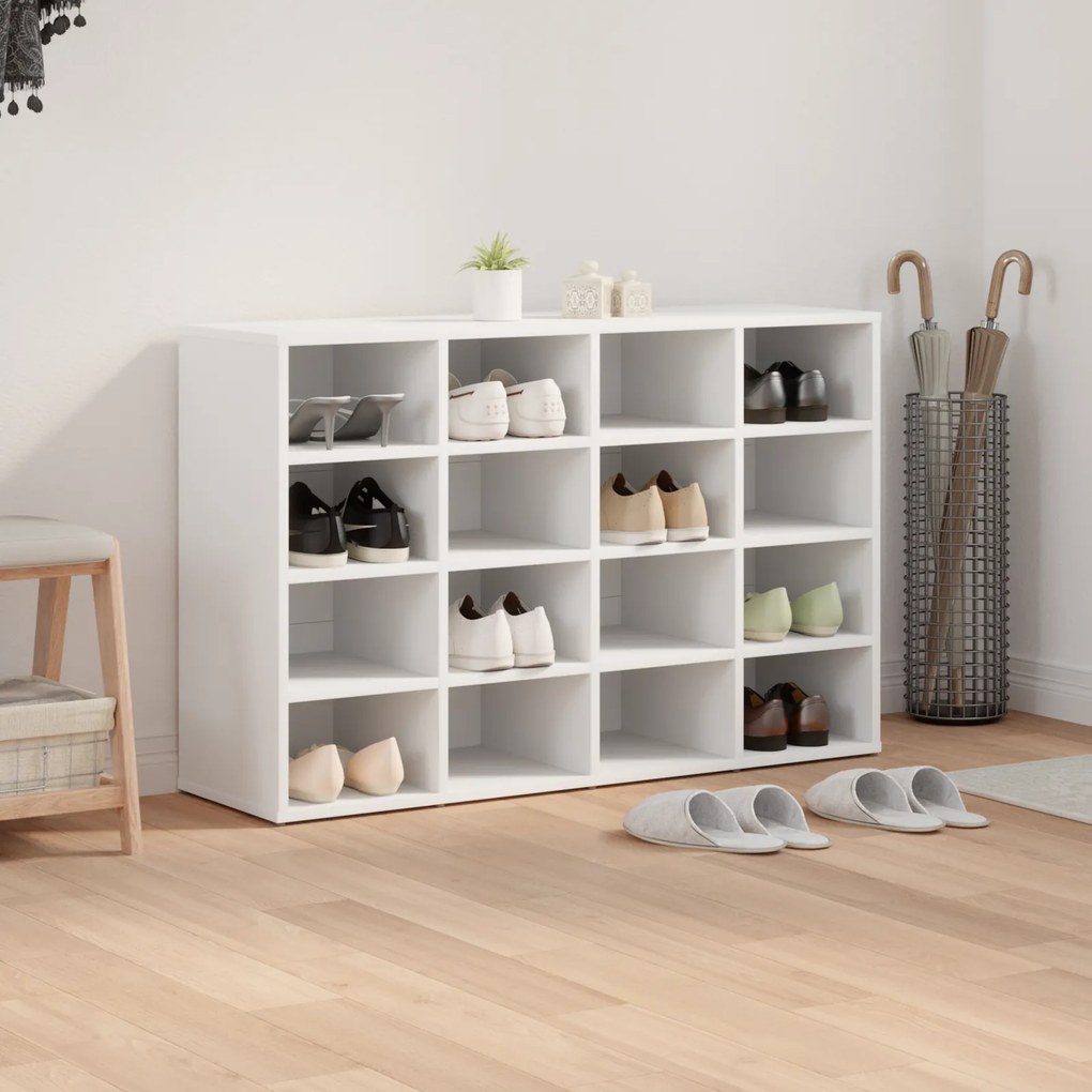 vidaXL Ντουλάπα Παπουτσιών Λευκό 52.5 x 30 x 50 εκ. Επεξεργασμένο ξύλο