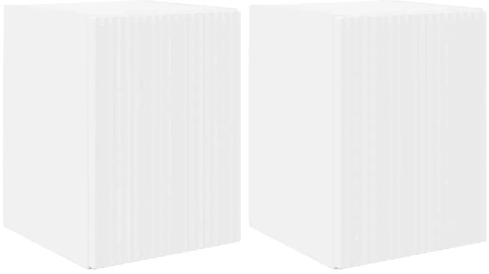 vidaXL Ντουλάπι Τηλεόρασης Τοίχου 2 pcs Λευκό 30 x 31 x 40 εκ.