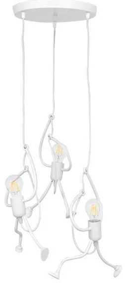 Κρεμαστό Φωτιστικό Οροφής 3xE27 Λευκό LITTLE MAN 01654 Globostar-1654-Λευκό 01654