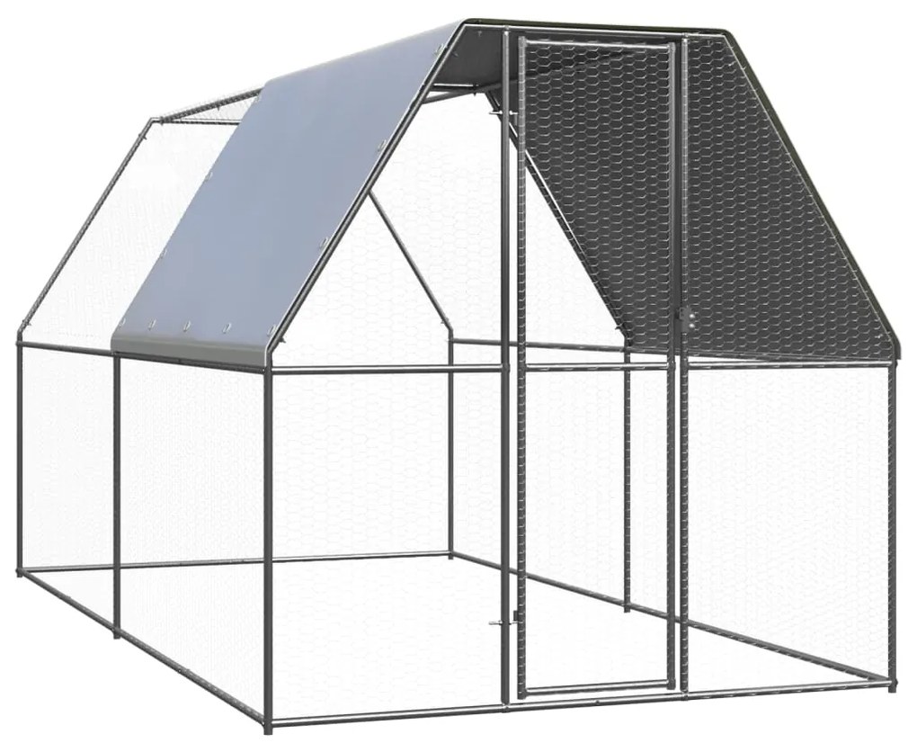 vidaXL Κοτέτσι - Κλουβί Εξωτ. Χώρου 2x4x2 μ. από Γαλβανισμένο Χάλυβα