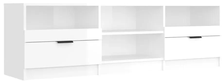 Έπιπλο Τηλεόρασης Γυαλ. Λευκό 150x33,5x45 εκ. από Επεξεργ. Ξύλο - Λευκό